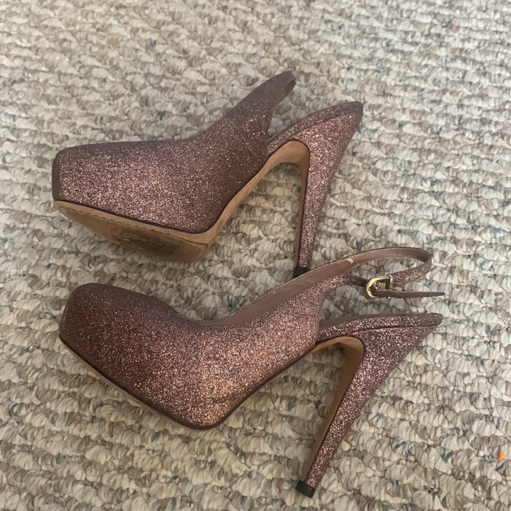 🌺 VINCE CAMUTO ROSE SHIMMER SLINGBACKS - Picture 6 of 8
